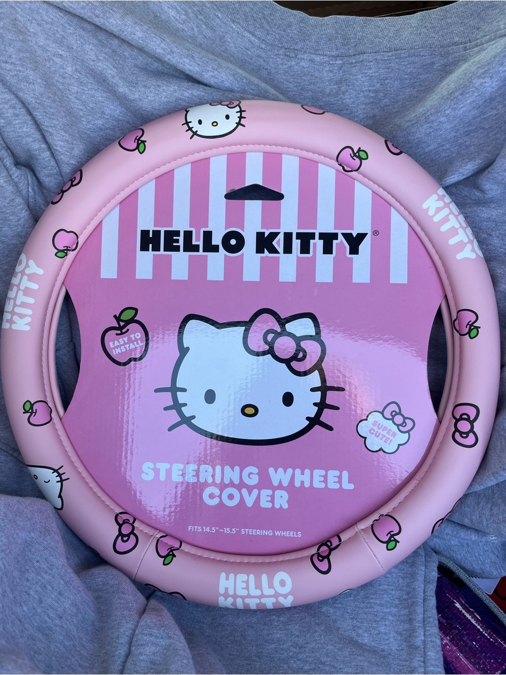 Hello Kitty Pink Kids Steering Wheel Cover with Bow Accents NEW NWT